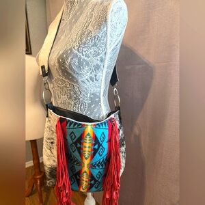 Western hair on hide shoulder bag